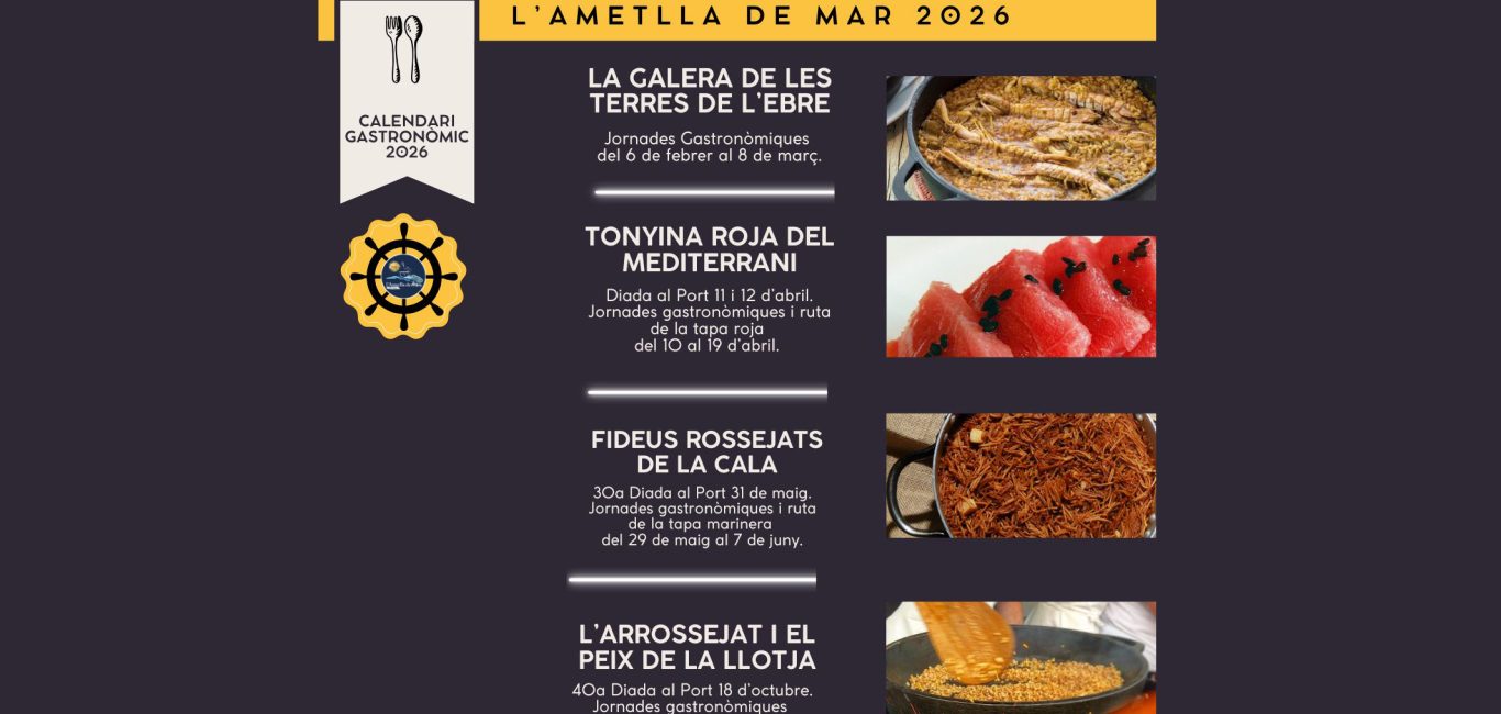Les quatre jornades gastronòmiques habituals de l’Ametlla de Mar no fallen a l’agenda 2026